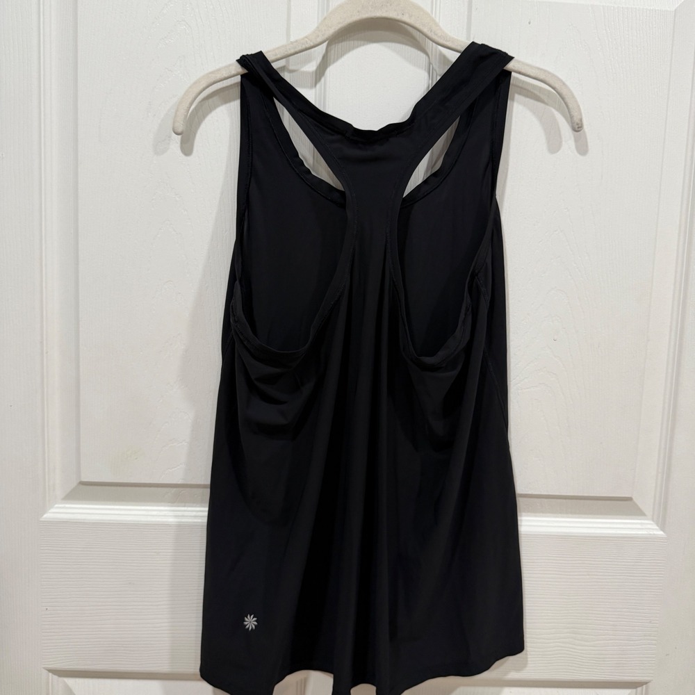 Athleta Womens Black Racerback Activewear Tank Top Size M Scoop Neck Workout - Picture 5 of 8